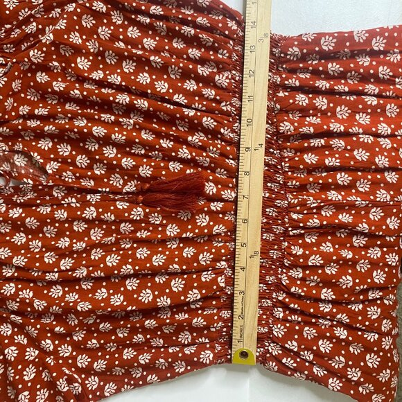 Luxology Pantsuit Jumper Womens Size L Orange‎ Floral Wide Leg Career Casual - Picture 10 of 13